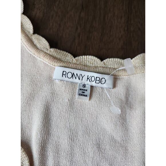 Ronny Kobo Alula Striped Crochet Knit Pencil Midi Dress Size Small - Picture 7 of 8